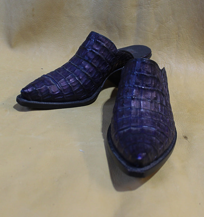 Purple Croc Belly Mule 3043
