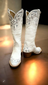 Blue & Brown Inlay on White Calf Women's Classic 5-54