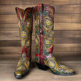 Flowers Tooled & Sterling Silver Women's Tall 4-102