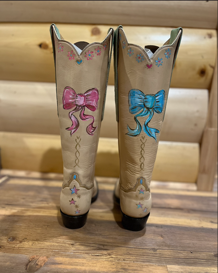 Flower and Bows Special Hand Painted by Marla Meridith 4-81