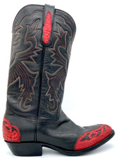 Black Kangaroo & Red Ostrich Tip Tres Outlaws Men's Classic 385