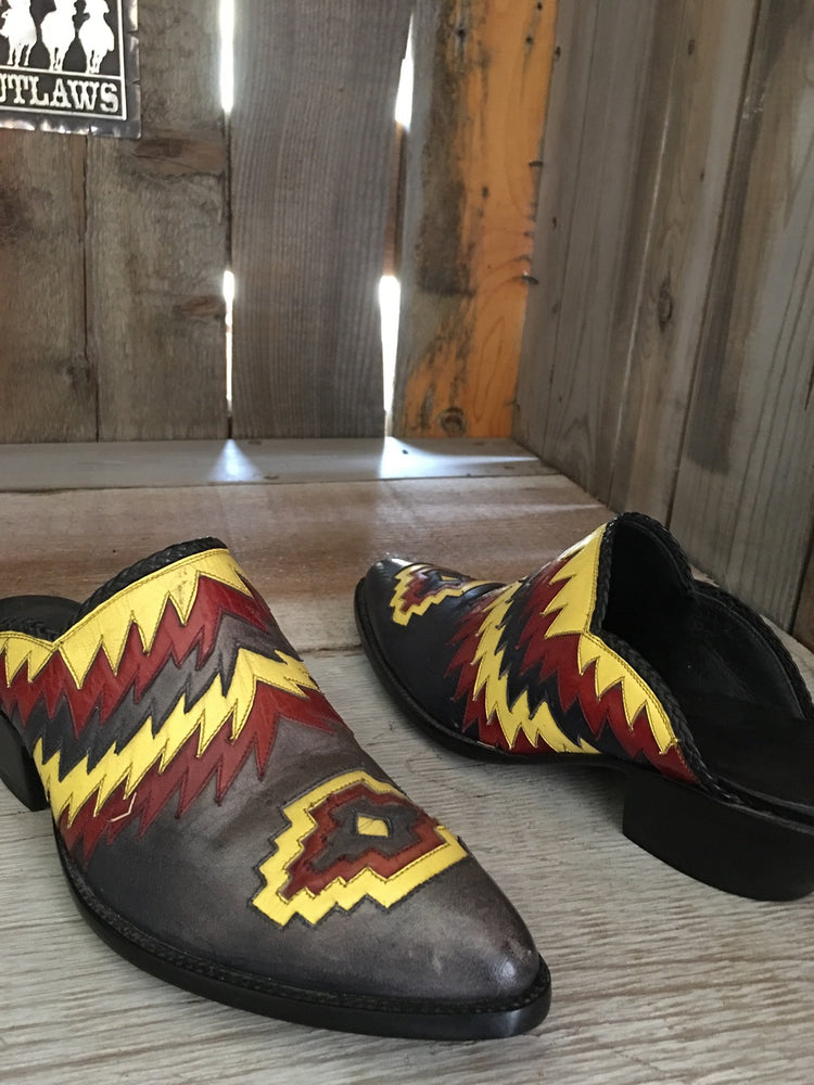 Navy Red Yellow Calf Skin Inlay + Overlay 1710