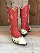 Red Kangaroo & White Patent Leather " Mary Lou" Tres Outlaws Classic Boot 2394@