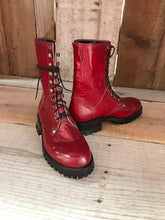 Red Patent Leather Tres Outlaws Women's Combat Boot 1257@