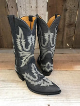 Navy Nubuck All Over Stitch Tres Outlaws Men's Classic Boot 4074@