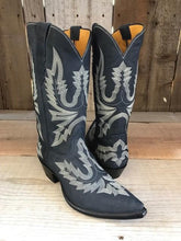 Navy Nubuck All Over Stitch Tres Outlaws Men's Classic Boot 4089@