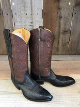 Black Ostrich & Brown Kangaroo Inside Zip Tres Outlaws Men's Classic 3485@