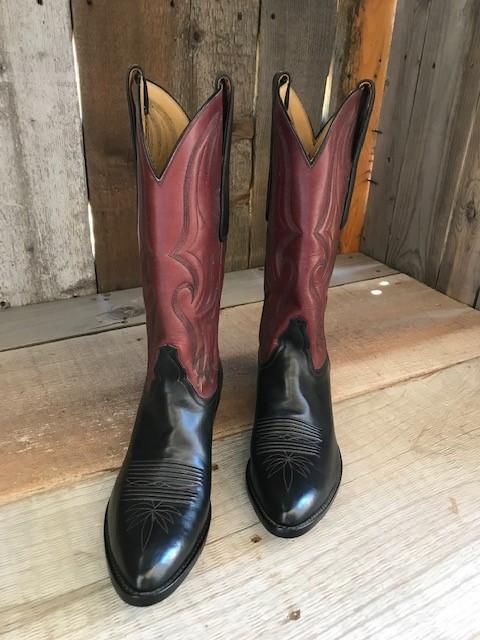 Black & Burgundy French Calf Tres Outlaws Men's Classic Boot 3492