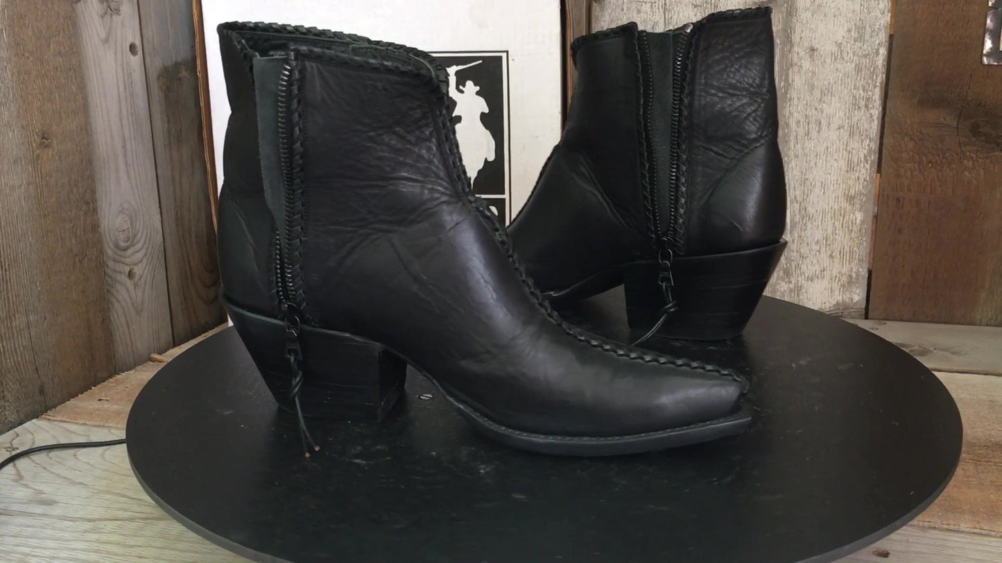Black Whip Single Laced Zip Tres Outlaws Flamingo Boot 1438@
