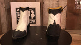 White Calf & Black Ostrich Women's Flamingo Zip Boot 1322