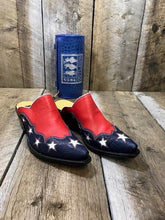 Ostrich Red , White & Blue Stars Inlay Mule Tres Outlaws 2419*