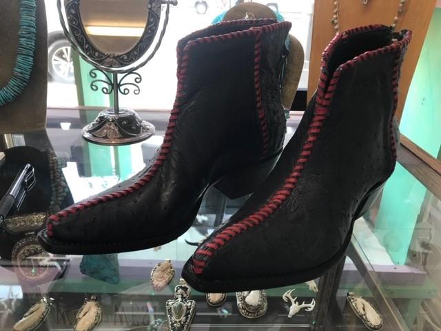 Navy Ostrich Red Braid Women's Flamingo "Jasmine Collection" 2422