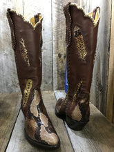 Python & Deer Brown & Gold Swarovski Crystals Tres Outlaws Women's Classic 1808 @