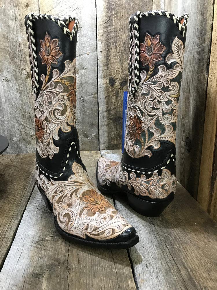 "Hand Tooled" Fan Dance Tres Outlaws Men's Classic Boot 3621
