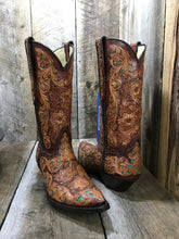 La Amapola Hand Tooled Laced Tres Outlaws Custom Boot 3907