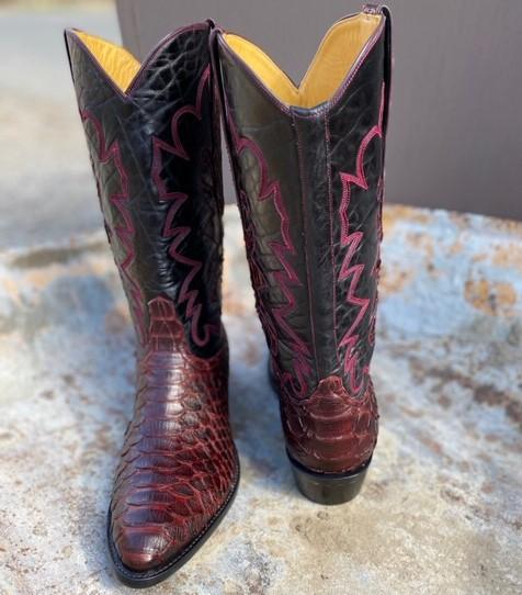 Burgundy Python & Buffalo Top Men's Classic 4252