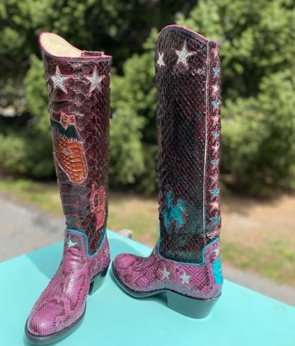 "Belle Star" Rainbow Python Tres Outlaws Women's Classic Custom Order 2436*