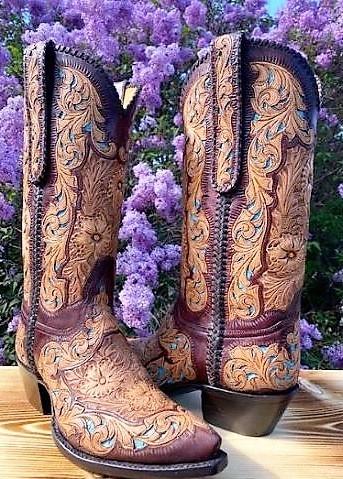 "La Amapola" Hand Tooled Tres Outlaws Men's Classic 5004