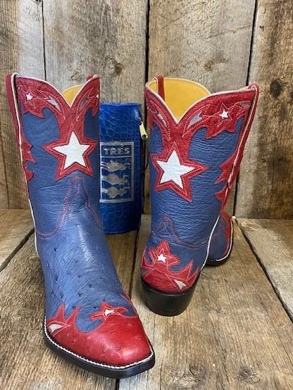 Ostrich Red & Blue Stitched Women's Classic 2549