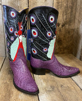 "Nola Peacock" Purple Ostrich Women's Classic 2437
