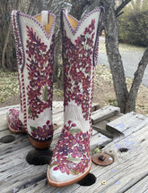 "Pink Princess" Hand Tooled Lilacs Tres Outlaws Braided Wearable Art 1370