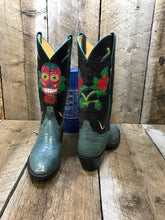Teal Lizard "Rosebud " Teal Women's Classic Boot 1453