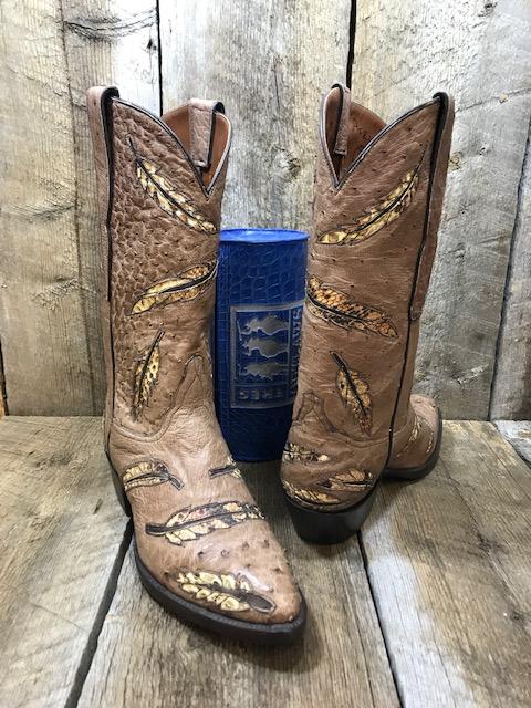 Mink Ostrich Feathers Tres Outlaws Women's Classic Boot 2035*
