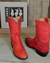 Red Teju Lizard Tres Outlaws Women's Shorty Boot 1000@