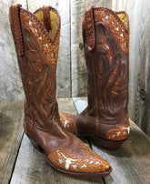 Cognac Deer & Gator Women's Classic Cover Boot 1327