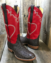 Ostrich & Kangaroo Red Hearts Falconhead Women's Classic Boot 1215