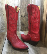 Red Ostrich & Kangaroo Women's Classic Boot 1414