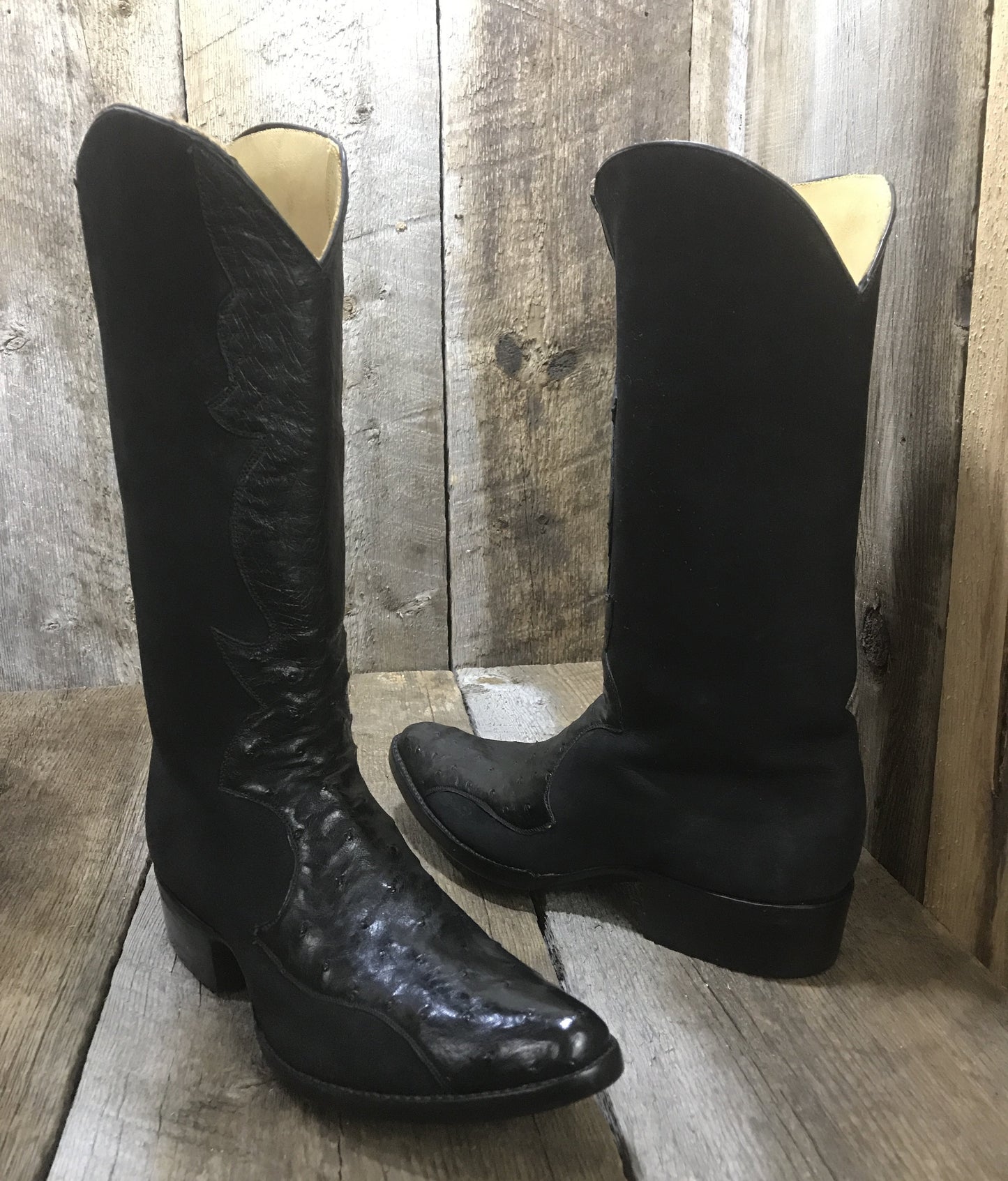 Ostrich & Italian Suede, Seamless Falconhead Women's Classic Boot 1500 *