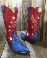 Shooting Stars Croc Tail & Red Kangaroo Falconhead Boot 1516 *