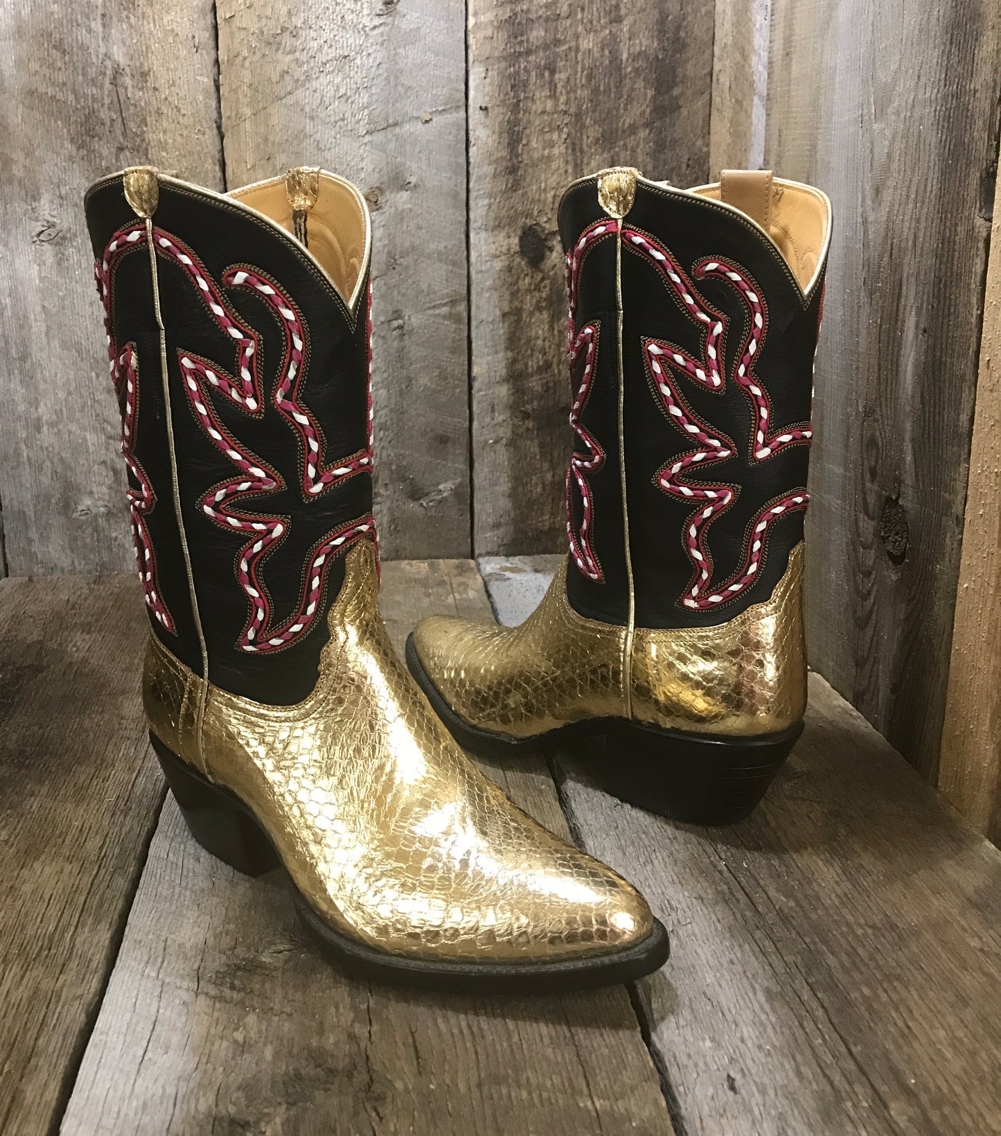 Gold Whip Snake Laced Stitching Tres Outlaws Women's Classic 1517 *