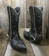 "Pistol Packing Momma " Silver & Black Jeweled Falconhead Women's Classic 1491