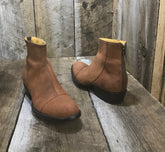 Choco Kangaroo Ostrich Leg Zip Up Mule Boot 1499*