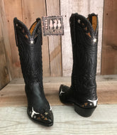 Longhorn Cover Boot Black Women's Classic 1326 *