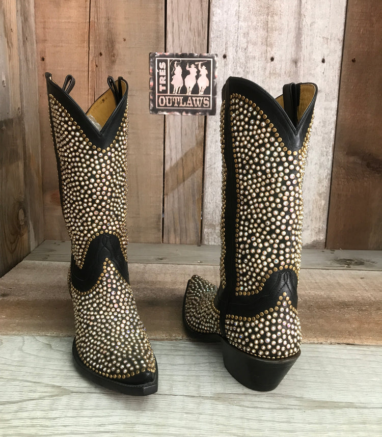 Rainbow Studs & Swarovski Crystals Tres Outlaws Classic Boot 1219