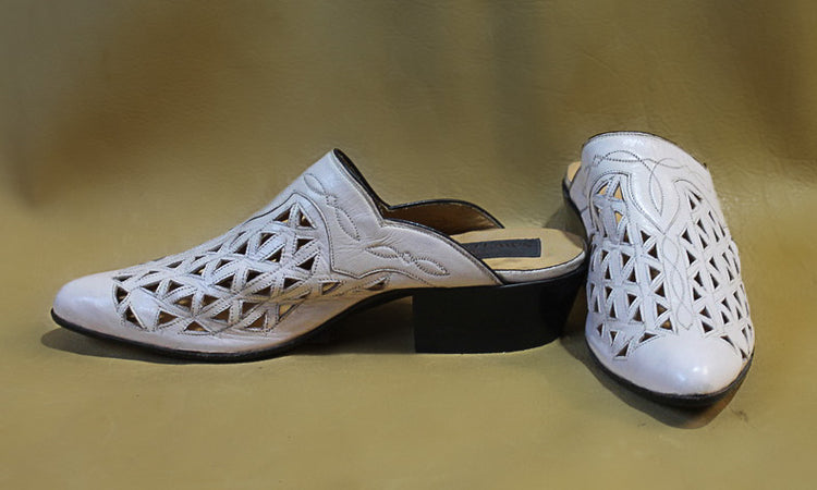 White Roo with Filigree Mule 3012