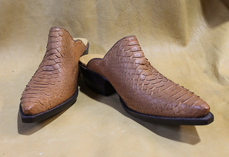 Brown Python Belly Mule 3040