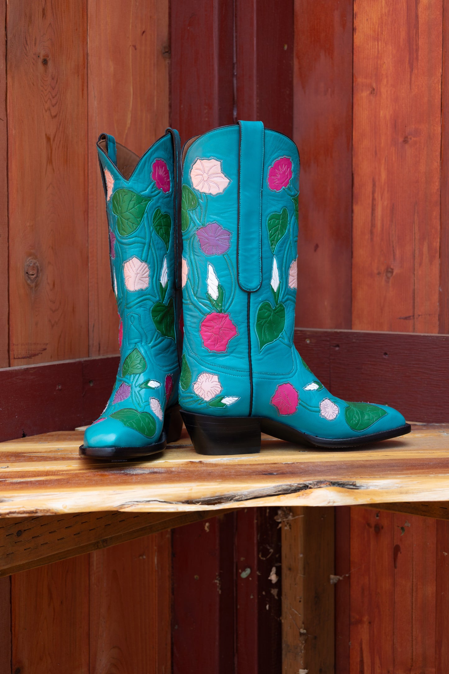 Turquoise Calf Flowers 4-118
