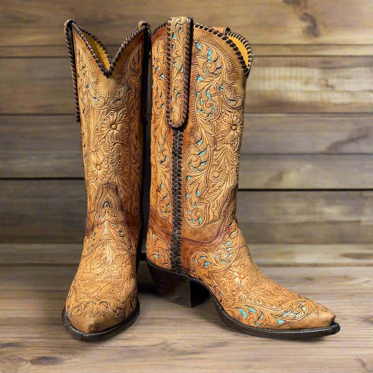 Hand Tooled Python Inlays Women's Classic 900