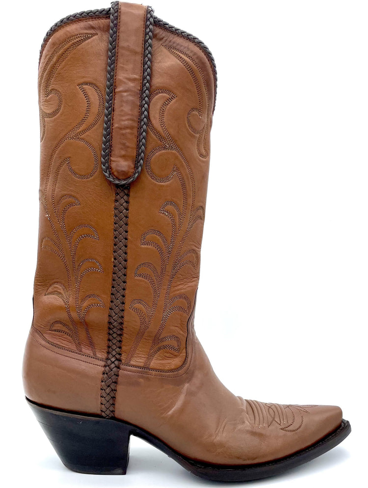 Cognac Kangaroo Stitched & Laced Tres Outlaws Women's Classic - 238