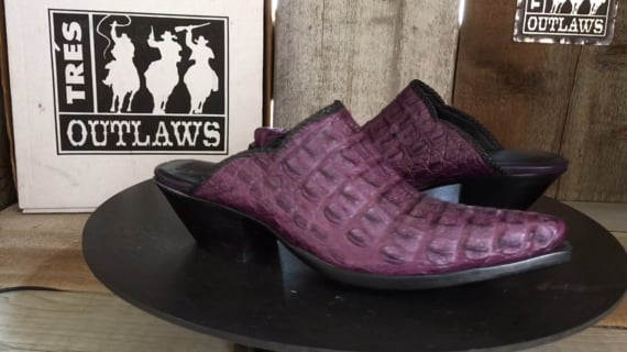 Purple Croc Belly Tres Outlaws Mule 1644@