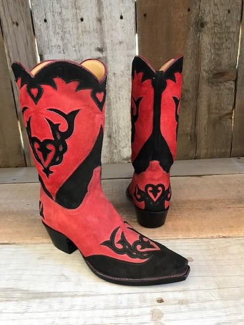 Red & Black Suede Tres Outlaws Women's Classic Boot 1353 @