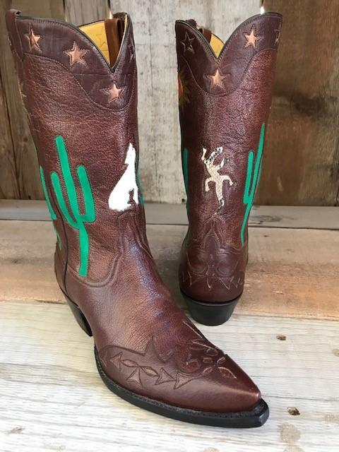 Brown Buffalo Cacti Arizona Tres Outlaws Women's Classic Boot 2040@