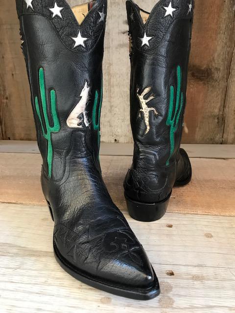 Black Calf Arizona Cacti  Tres Outlaws Women's Classic Boot 2044@