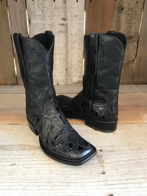 Black Hand Tooled Filigree Tres Outlaws Women's Classic Boot 2058@