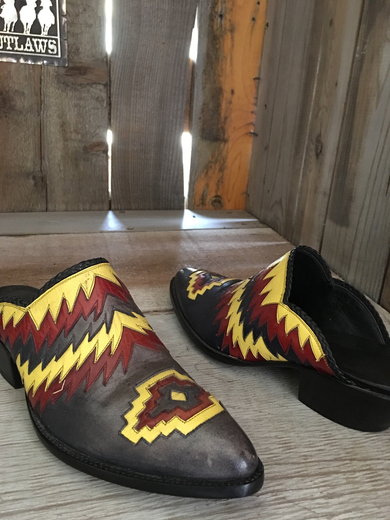 Navy Red Yellow Calf Skin Inlay + Overlay 1710
