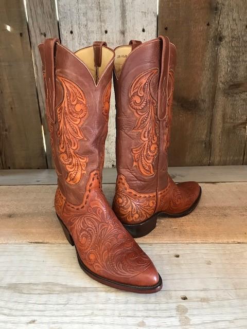 Peanut Tooled & Inlays Tres Outlaws Women's Classic Boot 2561@